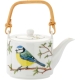 Porcelanowy ZESTAW Czajnik 600 ml 2 Kubki 150 ml Ptaki Polski SIKORA MODRA