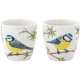 Porcelanowy ZESTAW Czajnik 600 ml 2 Kubki 150 ml Ptaki Polski SIKORA MODRA