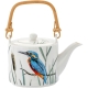Porcelanowy ZESTAW Czajnik 600 ml + 2 Kubki 150 ml - Ptaki Polski ZIMORODEK