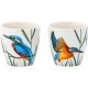 Porcelanowy ZESTAW Czajnik 600 ml + 2 Kubki 150 ml - Ptaki Polski ZIMORODEK
