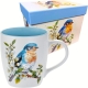 NA PREZENT Duży PORCELANOWY Kubek PTAKI 700 ml XXL do KAWY HERBATY - BŁĘKIT