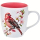 NA PREZENT Duży PORCELANOWY Kubek PTAKI 700 ml XXL do KAWY HERBATY - RÓŻOWY