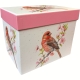 NA PREZENT Duży PORCELANOWY Kubek PTAKI 700 ml XXL do KAWY HERBATY - RÓŻOWY
