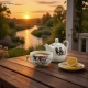 Zestaw TEA FOR ONE Porcelanowy Dzbanek 400 ml z filiżanką 250 ml - LAWENDA