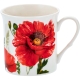 CZTERY Klasyczne Porcelanowe Kubki 360 ml do KAWY HERBATY - CZERWONE MAKI