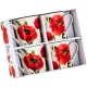 CZTERY Klasyczne Porcelanowe Kubki 360 ml do KAWY HERBATY - CZERWONE MAKI