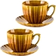 EVIE HONEY Porcelanowa Filiżanka 300 ml ze spodkiem do KAWY HERBATY - 2 szt