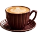 EVIE BURGUNDY Porcelanowa Filiżanka 300 ml + spodek do KAWY HERBATY - 6 szt