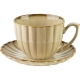 EVIE BEIGE Porcelanowa Filiżanka 300 ml ze spodkiem 15 cm - do KAWY HERBATY