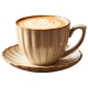 EVIE BEIGE Porcelanowa Filiżanka 300 ml ze spodkiem 15 cm - do KAWY HERBATY