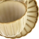 EVIE BEIGE Porcelanowa Filiżanka 300 ml ze spodkiem 15 cm - do KAWY HERBATY