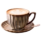EVIE GREEN Porcelanowa Filiżanka 300 ml ze spodkiem do KAWY HERBATY - 2 szt