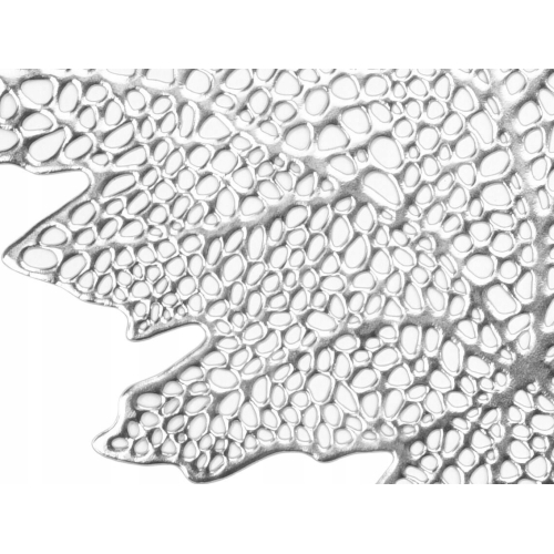 LEAF Dekoracyjna mata stołowa 41 x 40 cm - SREBRNA