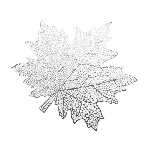 LEAF Dekoracyjna mata stołowa 41 x 40 cm - SREBRNA