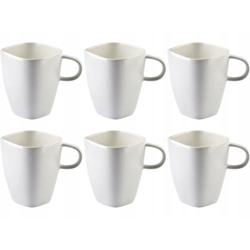 Porcelanowy kubek 350 ml HAPPY Biały komplet 6 szt