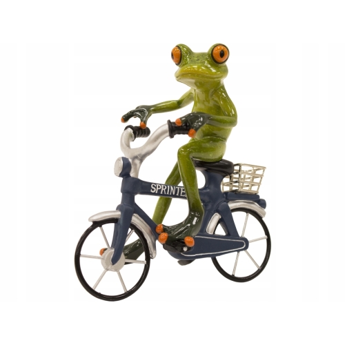 Ozdobna Figurka 17x15,5x11 cm - Żaba na rowerze