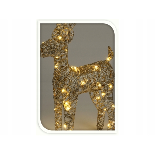 DEKORACJA Świąteczna ZŁOTY Renifer 40 LED - 37 cm