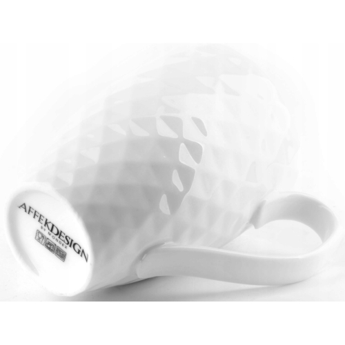 DIAMENT WHITE Kubek 280ml 8x11cm PORCELANA - Biały