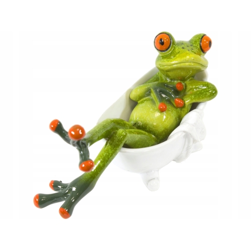 Ozdobna Figurka 10,5 x 15,5 x 6 cm - Żaba w wannie