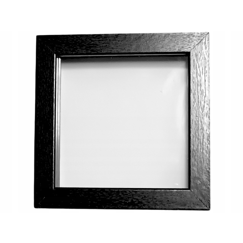 CZARNA Przeszklona Ramka Skarbonka - 15 x 15 x 5 cm