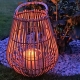 DUŻY PIĘKNY RATTANOWY Lampion Latarnia 36 x 26 cm BOHO - Taras Balkon Ogród