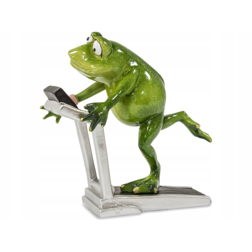 Ozdobna Figurka 16 x 15 x 7 cm - Żaba na bieżni