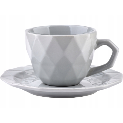Filiżanka 280ml ze spodkiem 16,5 cm 6 sztuk SZARE
