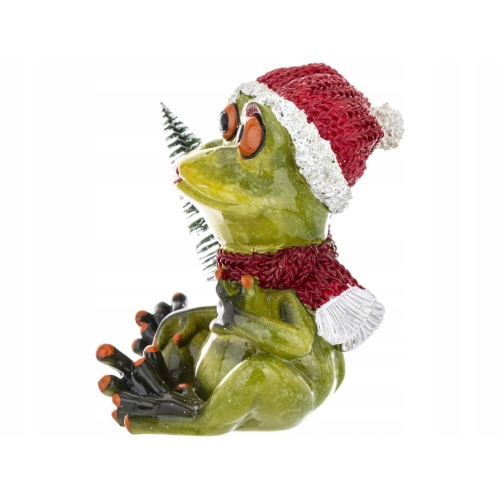 Ozdobna Figurka 9,5x11,5x8,5 cm - Żaby z choinką