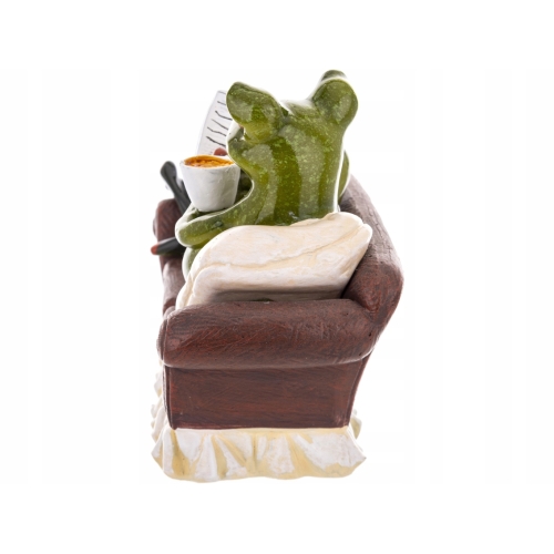 Ozdobna Figurka 10,5x15,5x7 cm - Żaba na kanapie