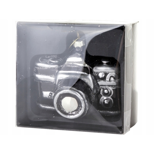 Bombka SZKLANA 8 x 9 x 5,5 cm Ozdoba choinkowa - APARAT FOTOGRAFICZNY