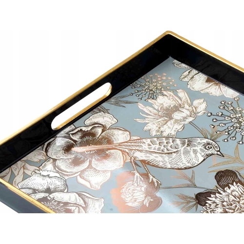 BLANCHE FLOWERS Dekoracyjna prostokątna TACA - 40 x 26 x 3,5 cm