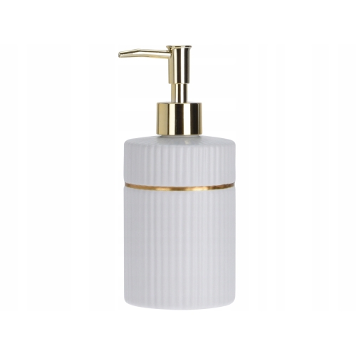 Ceramiczny Dozownik do mydła / Płynu do naczyń 350 ml - BIAŁY ZŁOTY