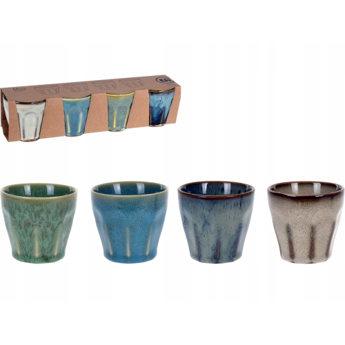Porcelanowy KUBEK 90 ml 6 x 6,5 cm do KAWY ESPRESSO - komplet 4 sztuki