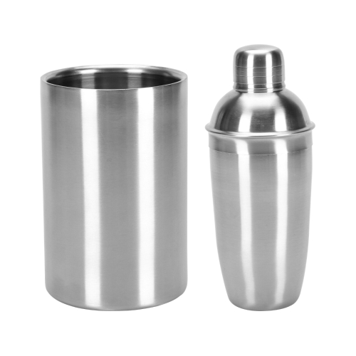 STALOWY Zestaw barmański 2 elementy - SHAKER 500 ml + SCHŁADZACZ DO BUTELEK