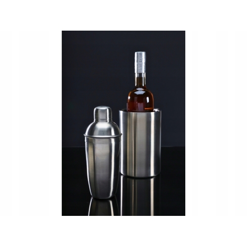 STALOWY Zestaw barmański 2 elementy - SHAKER 500 ml + SCHŁADZACZ DO BUTELEK