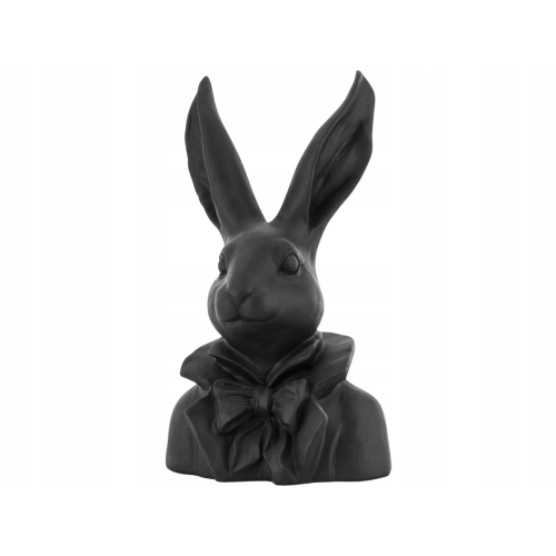 WIELKANOC Dekoracyjna Figurka KRÓLIK ZAJĄC 35 x 20 x 13 cm - CZARNY