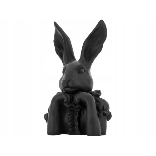 WIELKANOC Dekoracyjna Figurka KRÓLIK ZAJĄC 28 x 18 x 11 cm - CZARNY