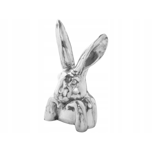WIELKANOC Dekoracyjna Figurka KRÓLIK ZAJĄC 36,5 x 20,5 x 16 cm - SREBRNY