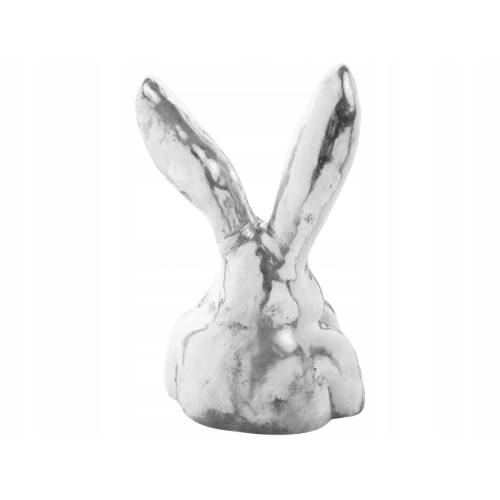 WIELKANOC Dekoracyjna Figurka KRÓLIK ZAJĄC 36,5 x 20,5 x 16 cm - SREBRNY