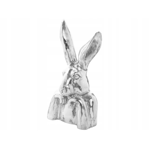 WIELKANOC Dekoracyjna Figurka KRÓLIK ZAJĄC 48 x 26 x 19,5 cm - SREBRNY