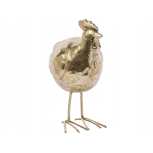 Ozdobna Dekoracyjna Figurka KURCZAK KURA 16,5 x 8 x 12 cm - ZŁOTA
