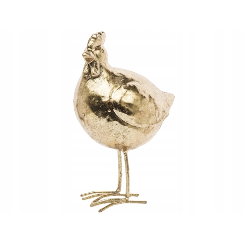 Ozdobna Dekoracyjna Figurka KURCZAK KURA 13 x 6 x 9 cm - ZŁOTA