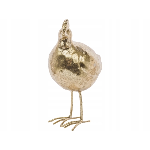 Ozdobna Dekoracyjna Figurka KURCZAK KURA 13 x 6 x 9 cm - ZŁOTA
