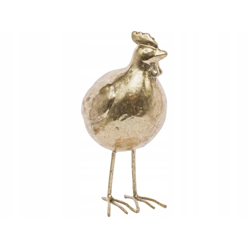 Ozdobna Dekoracyjna Figurka KURCZAK KURA 13 x 6 x 9 cm - ZŁOTA