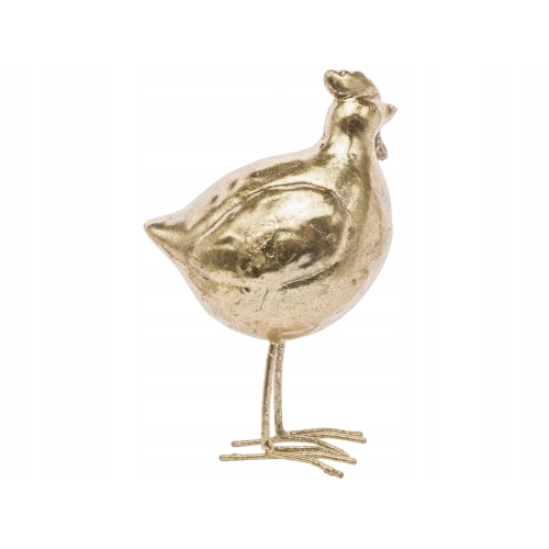 Ozdobna Dekoracyjna Figurka KURCZAK KURA 13 x 6 x 9 cm - ZŁOTA