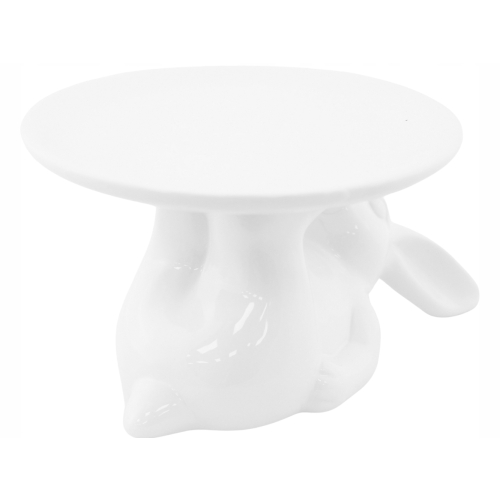BIAŁA CERAMICZNA Patera z ZAJĄCZKIEM 10 x 19 x 15 cm - na WIELKANOC