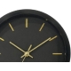 Zegar ścienny wiszący okrągły 25 cm LOFT - CZARNY Złote wskazówki