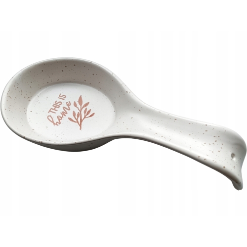 CERAMICZNA Podstawka POD ŁYŻKĘ CHCHLĘ 26 x 11,5 x 4 cm - ECRU