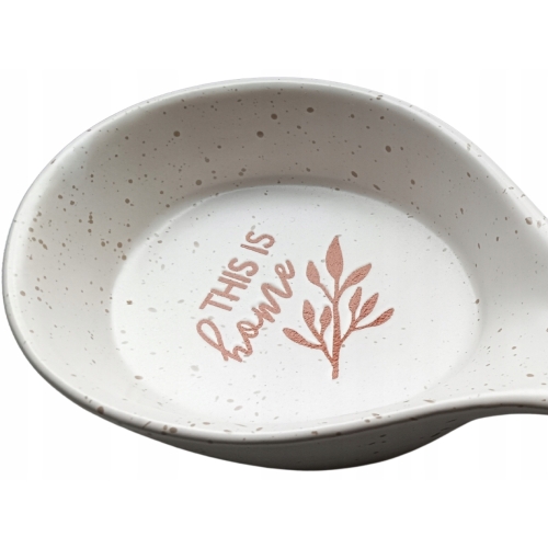 CERAMICZNA Podstawka POD ŁYŻKĘ CHCHLĘ 26 x 11,5 x 4 cm - ECRU
