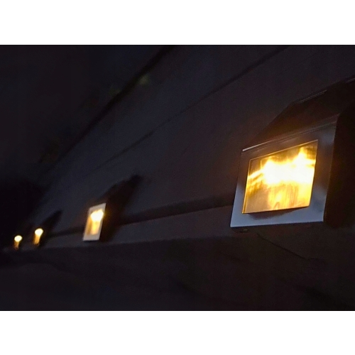 Zestaw CZTERECH Stalowych Ogrodowych LAMPEK SOLARNYCH LED - 14,5 x 9 x 10cm